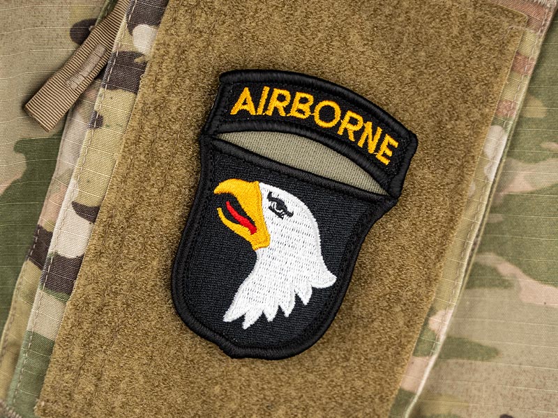 101st AirBorne Patch, Army Division Airborne Tab Sewn with Velcro
