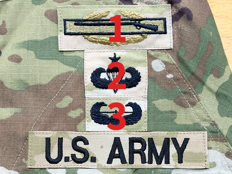 army acu 3skills sewn on