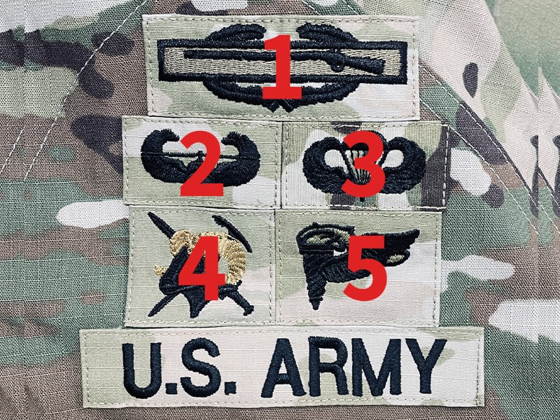 army acu 5skills sewn on