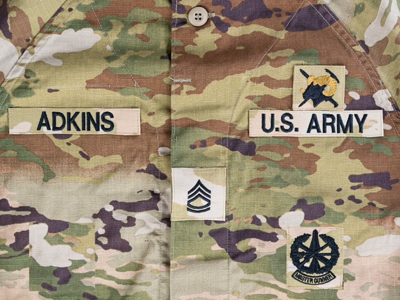 Mountaineering Badge with nametapes sewn on