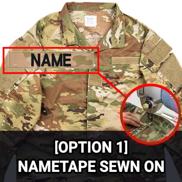 nametapes sewn on the acu ocp jacket