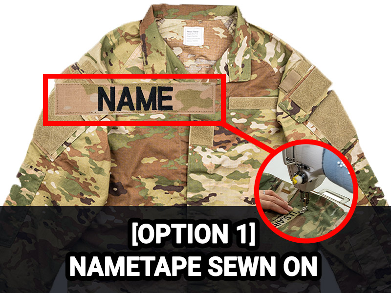 nametapes sewn on the acu ocp jacket