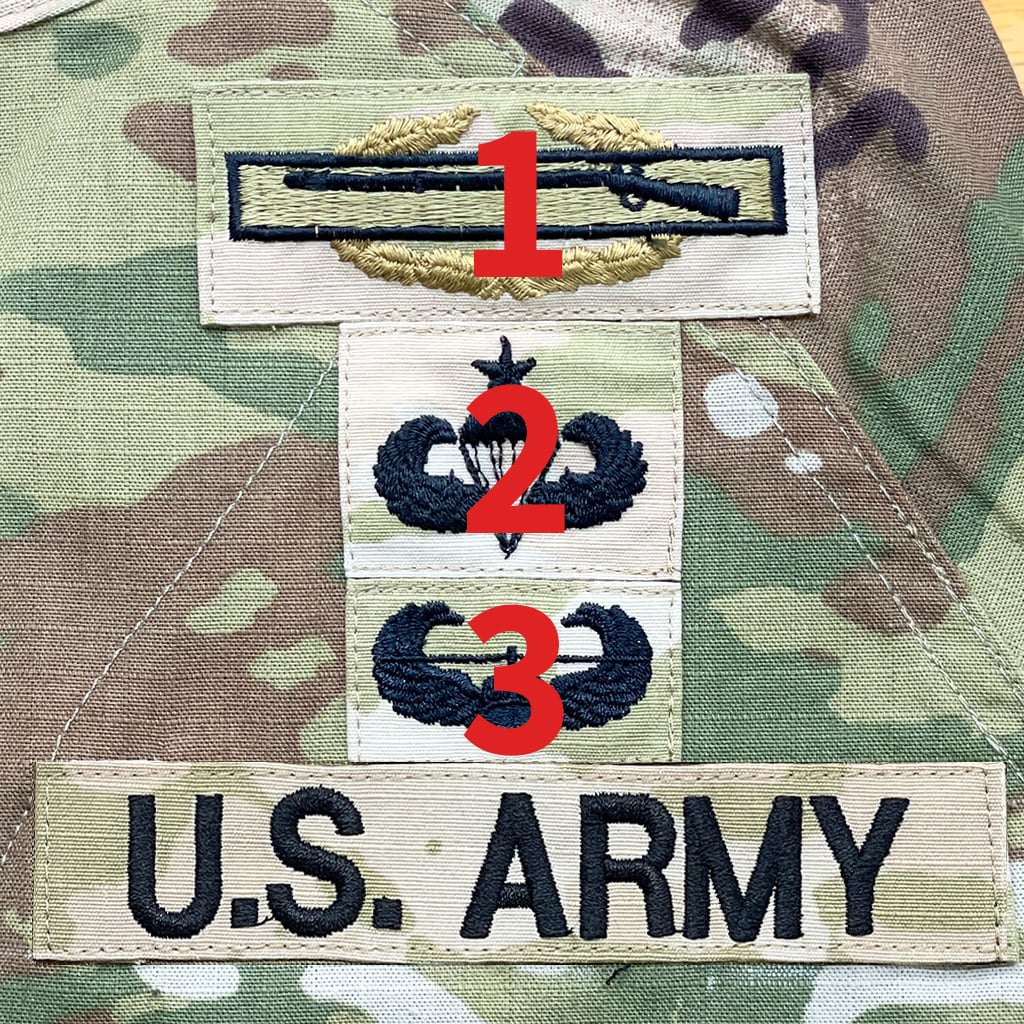 army acu 3skills sewn on sample